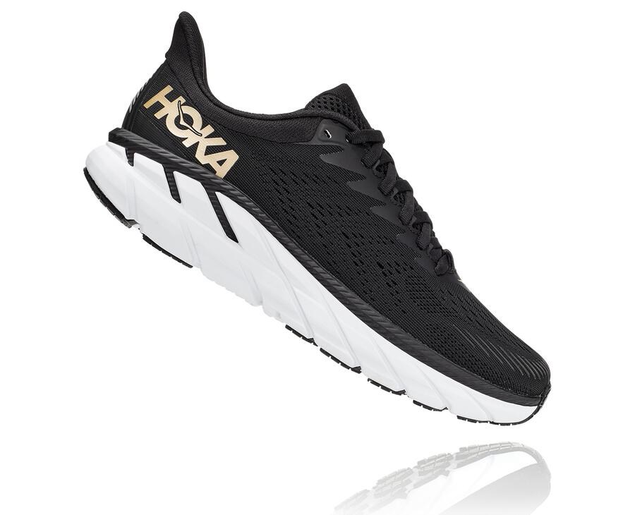 Hoka One One Tenisky Damske Čierne/Biele - Clifton 7 - 82391-AGWM